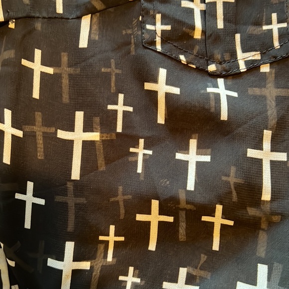 Bongo Cross Chiffon Tie Front Top - Picture 3 of 4